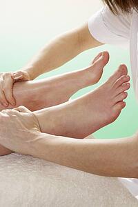 Detail woman having foot massage