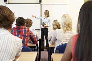Students and tutor in class