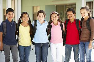 Pre teen children at school