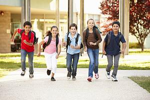 Schoolchildren at home time