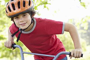 Boy riding bike