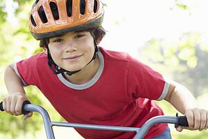 Boy riding bike