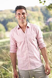 Man outdoors in countryside