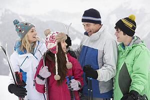 Family On Ski Holiday In Mountains