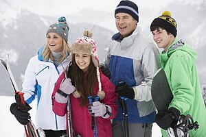 Family On Ski Holiday In Mountains