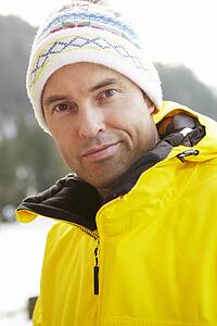 Middle Aged Man Dressed For Cold Weather