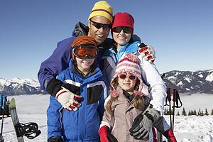 Family On Ski Holiday In Mountains