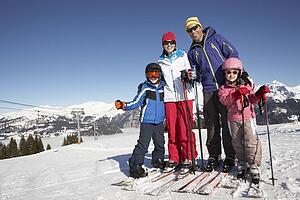 Family On Ski Holiday In Mountains