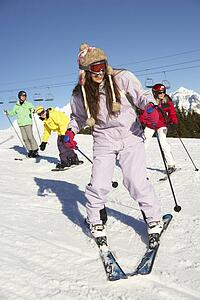 Teenage Family On Ski Holiday In Mountains