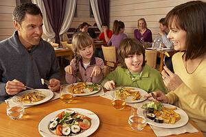 Family Eating Lunch Together In Restaurant