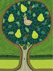Partridge in a Pear Tree - B&W