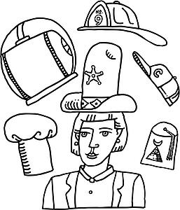 Many Hats - B&W