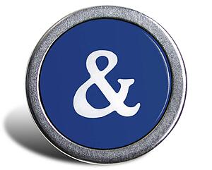 Typewriter Cast Blue Ampersand