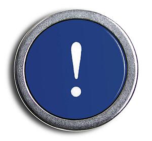 Typewriter Blue Exclamation