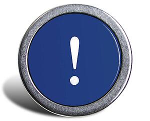 Typewriter Cast Blue Exclamation