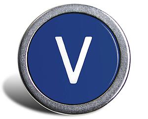 Typewriter Cast Blue V