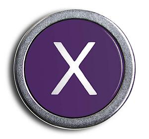 Typewriter Purple X