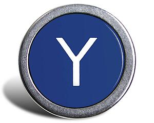 Typewriter Cast Blue Y